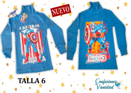 POLOS PIMA CON CUELLO diseño capitan america